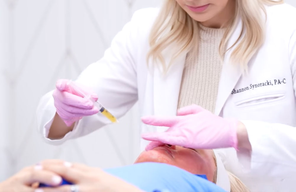 woman getting microneedling in Ashburn & Leesburg