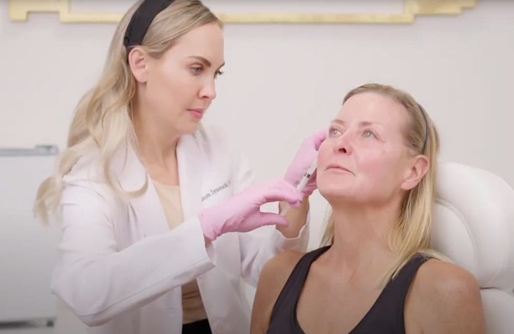 woman receiving Sculptra in Ashburn & Leesburg